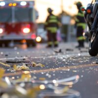 Crash on the road. Crash on the road.